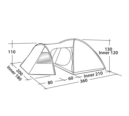 Намет тримісний Easy Camp Eclipse 300 Rustic Green (120386)