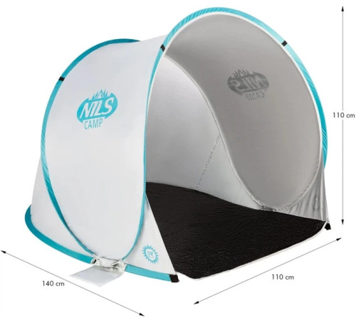 Намет саморозкладний NILS CAMP NC3173, 140 х 110 х 110 см, сіро-блакитний
