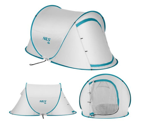 Намет двомісний саморозкладний NILS CAMP NC3743, світло сірий