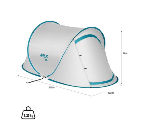 Намет двомісний саморозкладний NILS CAMP NC3743, світло сірий