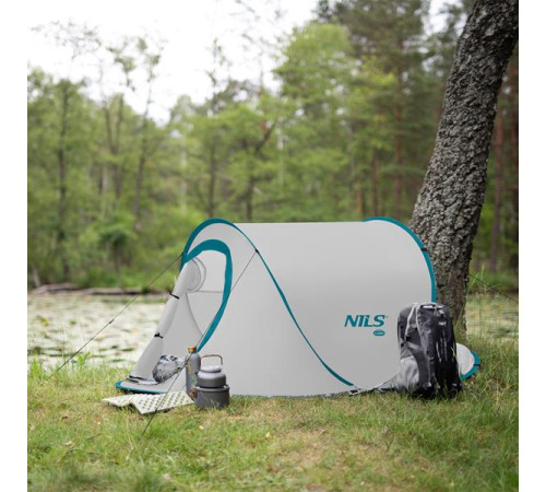 Намет двомісний саморозкладний NILS CAMP NC3743, світло сірий