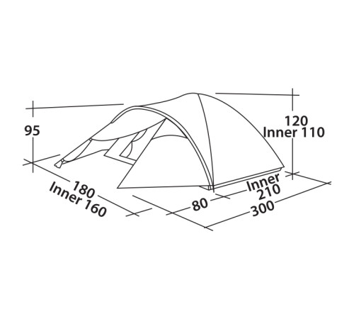 Намет тримісний Easy Camp Quasar 300 Rustic Green (120395)