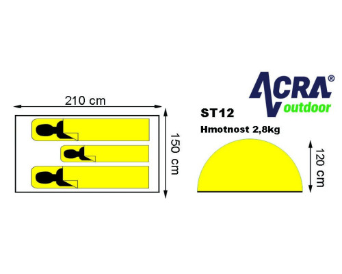 Намет туристичний ST12 ACRA на 2 місця