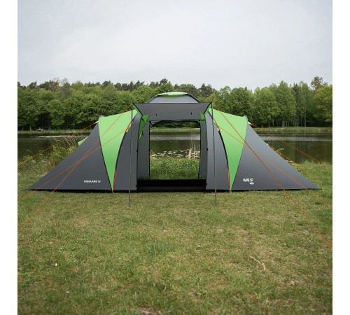 Намет кемпінговий NILS CAMP NC6431 HIGHLAND IV сіро-зелений