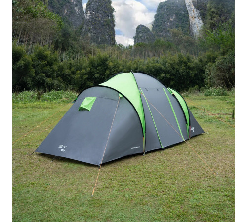 Намет кемпінговий NILS CAMP NC6431 HIGHLAND IV сіро-зелений