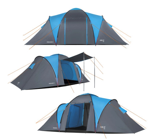 Намет кемпінговий NILS CAMP NC6431 HIGHLAND IV сіро-блакитний