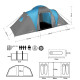 Намет кемпінговий NILS CAMP NC6431 HIGHLAND IV сіро-блакитний