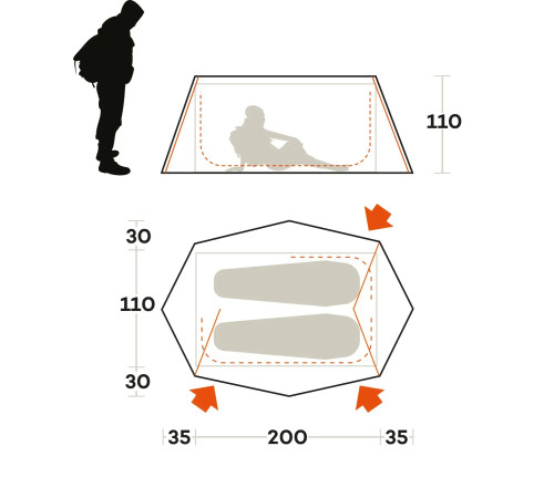 Намет двомісний Ferrino Den 2, синій