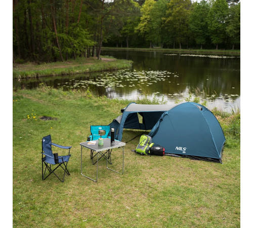 Намет кемпінговий NILS CAMP NC6012 TREKKER сіро-блакитний