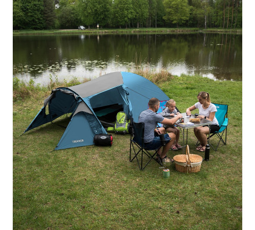 Намет кемпінговий NILS CAMP NC6012 TREKKER сіро-блакитний