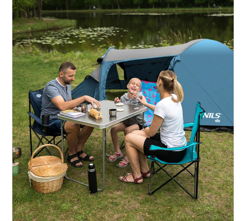 Намет кемпінговий NILS CAMP NC6012 TREKKER сіро-блакитний