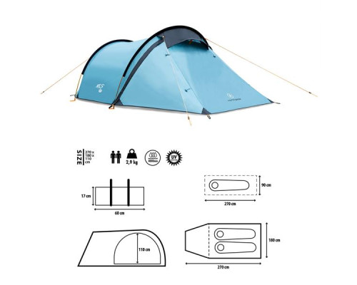 Кемпінговий намет NILS CAMP NC6003 NORTH PEAK блакитний