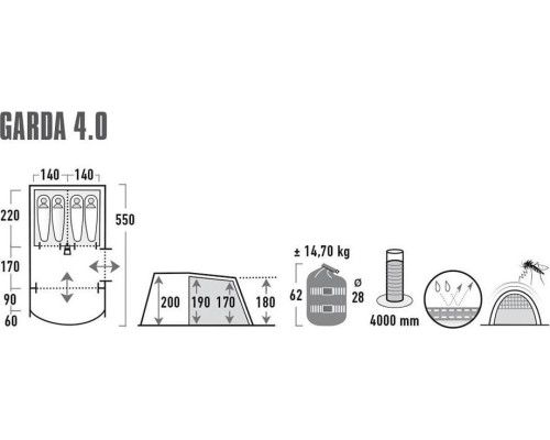 Туристичний намет High Peak Garda 4
