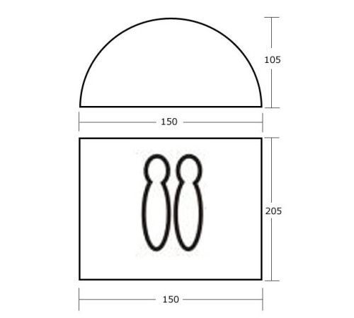 Намет 2-х місна Acamper DOMEPACK2 - 2500мм. Н2О - 1,8 кг.