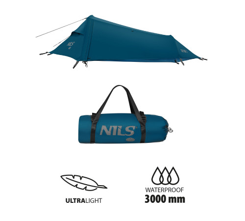 Намет туристичний одномісний NILS CAMP NC2501 ULTRA LIGHT, синій