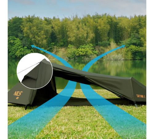 Намет туристичний двомісний NILS CAMP NC2502 ULTRA LIGHT SKYAIR, зелений
