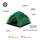 Намет туристичний двомісний NILS CAMP NC4801SHADOW, зелений 