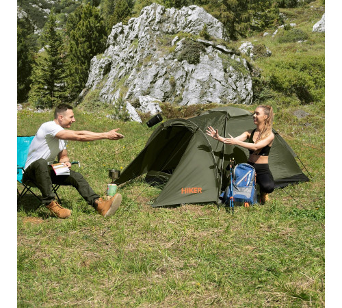 Намет туристичний двомісний NILS CAMP NC6010 HIKER, хакі