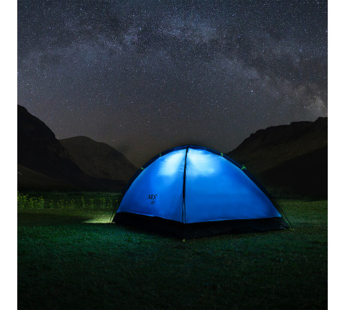 Намет кемпінговий двомісний NILS CAMP NC6033 NIGHTFALL, сіро-блакитний