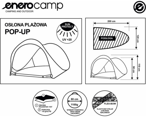 Саморозкладний туристичний пляжний намет Enero camp 200x120x110/90см синій