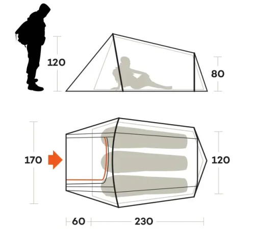 Намет тримісний Ferrino Sling 3, 290 х 170 х 120 см, синій
