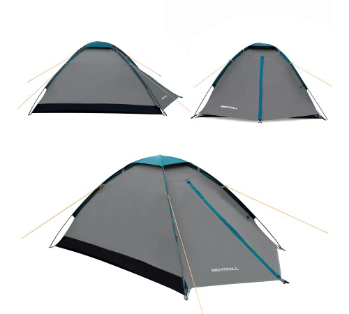 Намет кемпінговий двомісний NILS CAMP NC6033 NIGHTFALL, сіро-блакитний