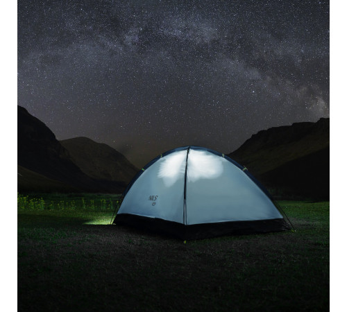 Намет кемпінговий двомісний NILS CAMP NC6033 NIGHTFALL, сіро-блакитний