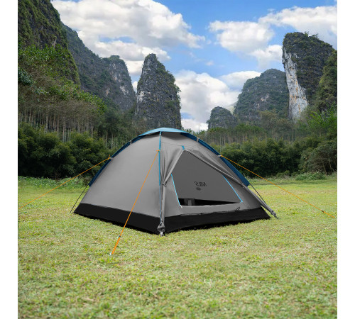 Намет кемпінговий двомісний NILS CAMP NC6033 NIGHTFALL, сіро-блакитний