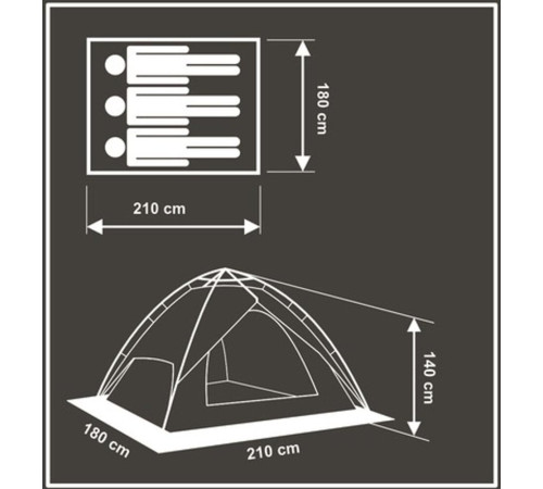Enero Automatic 3-місний туристичний намет 2в1 Holiday 210x180x140 см