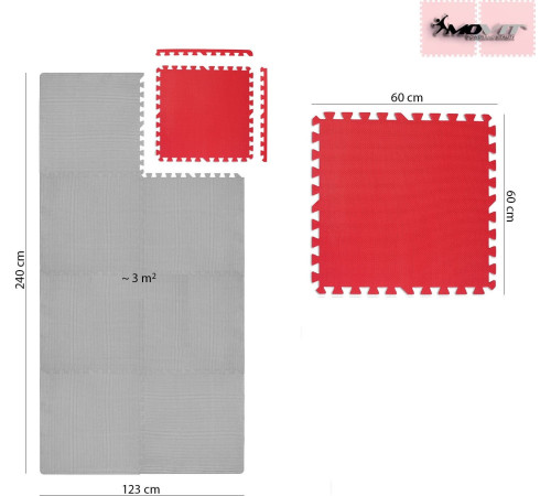 Килимок Movit RED PUZZLE 60 x 60 x 1,2 см - червоний Килимок Movit RED PUZZLE 60 x 60 x 1,2 см - червоний