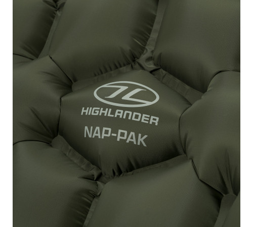 Килимок надувний Highlander Nap-Pak Inflatable Sleeping Mat 5 cm Olive (AIR071)