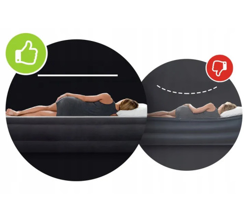 Надувний матрац INTEX 64141 з насосом 191 х 99 х 25 см, чорний