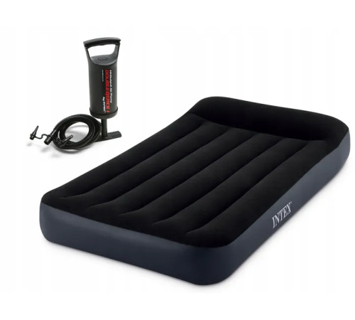Надувний матрац INTEX 64141 з насосом 191 х 99 х 25 см, чорний