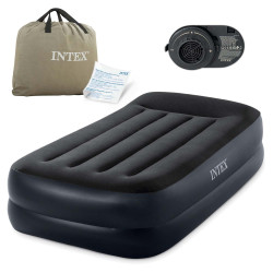 Матрац надувний Intex 64122ND 191x99x42 см чорний + насос