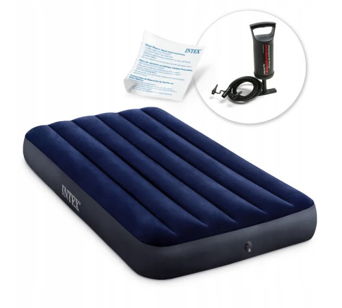 МАтрац надувний INTEX 64757 з насосом 191 х 99 х 25 см, синій