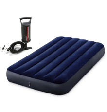 МАтрац надувний INTEX 64757 з насосом 191 х 99 х 25 см, синій