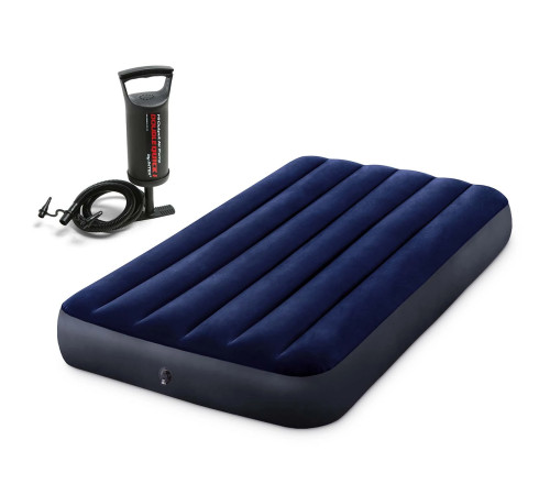 МАтрац надувний INTEX 64757 з насосом 191 х 99 х 25 см, синій