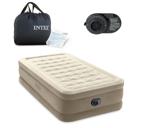 Матрац надувний Intex 64426ND 191x99x46 см бежевий + насос Матрац надувний Intex 64426ND 191x99x46 см бежевий + насос