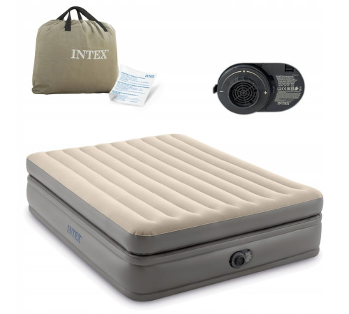 Надувний матрац INTEX 64164ND з насосом 203 х 152 х 51 см, бежевий
