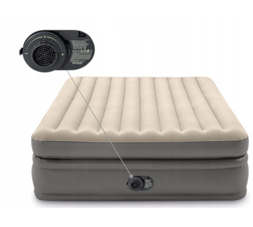 Надувний матрац INTEX 64164ND з насосом 203 х 152 х 51 см, бежевий