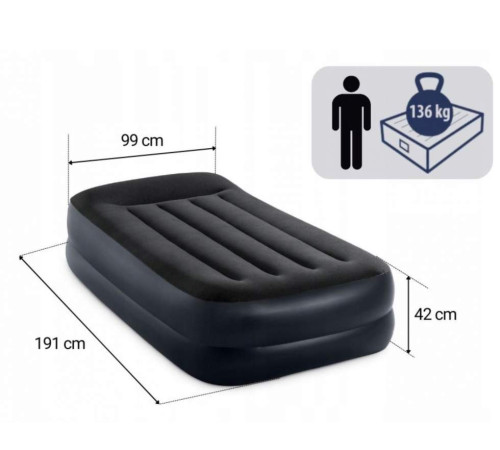 Надувний матрас Intex PILLOW REST 64122 (191 x 99 x 42см)