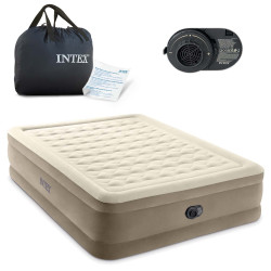 Матрац надувний Intex 64428ND 203x152x46 см бежевий + насос