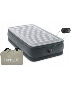 Матрац надувний Intex 64412 191x99x46 см, сірий 