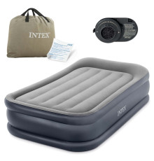 Матрац надувний INTEX 64132ND з вбудованим електронасосом 191x99x42 см, синьо-сірий