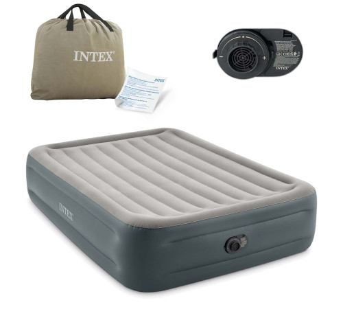 Матрац надувний Intex 64126ND 203x152x46 см сірий + насос Матрац надувний Intex 64126ND 203x152x46 см сірий + насос