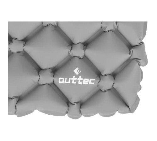 Надувний килимок Outtec 195х55х5 см з подушкою соти сірий Надувний килимок Outtec 195х55х5 см з подушкою соти сірий