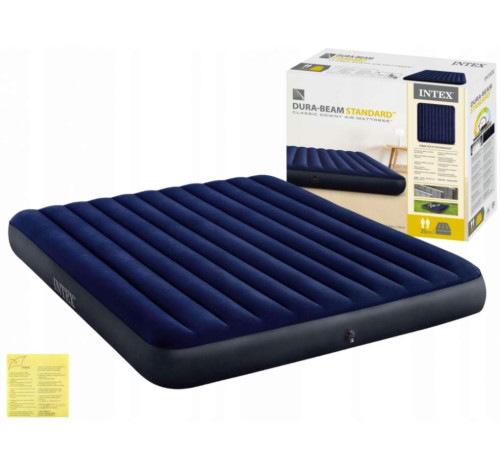Матрац надувний Intex 64755 203x183x25 см, темно-синій
