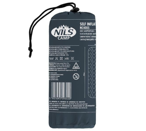 Килимок надувний NILS CAMP NC4005, 193 х 56 х 5,5 см - темно-сірий Килимок надувний NILS CAMP NC4005, 193 х 56 х 5,5 см - темно-сірий