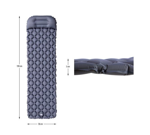 Килимок з насосом NILS CAMP NC4006, 190 х 58 х 5 см - сірий Килимок з насосом NILS CAMP NC4006, 190 х 58 х 5 см - сірий
