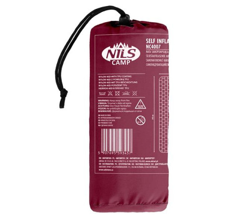 Килимок надувний NILS CAMP NC4007, 240 х 60 х 5 см - бордовий Килимок надувний NILS CAMP NC4007, 240 х 60 х 5 см - бордовий